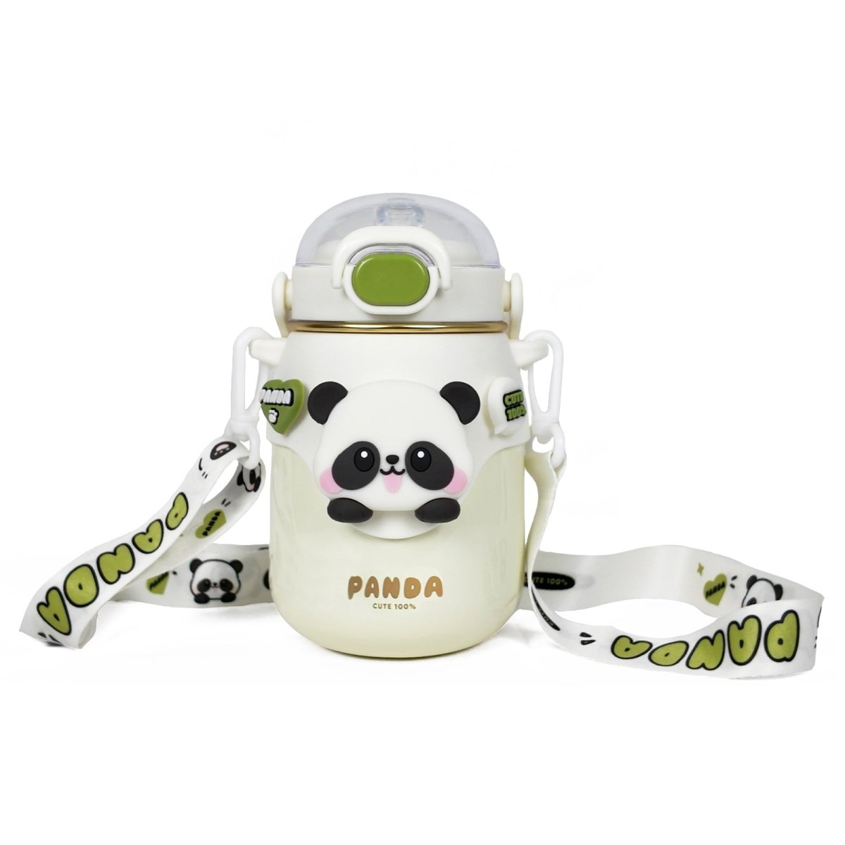 Landofgenie Kawaii Panda Stainless Steel Water Bottle with Straw Leak - Proof Drinking Cups - 24oz - landofgenie