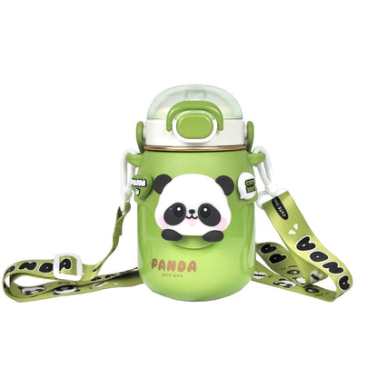 Landofgenie Kawaii Panda Stainless Steel Water Bottle with Straw Leak - Proof Drinking Cups - 24oz - landofgenie