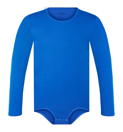 Landofgenie Long Sleeve Men Cotton Blue Bodysuit - landofgenie