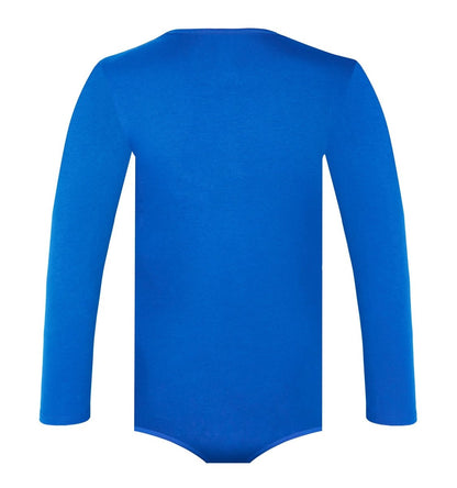 Landofgenie Long Sleeve Men Cotton Blue Bodysuit - landofgenie