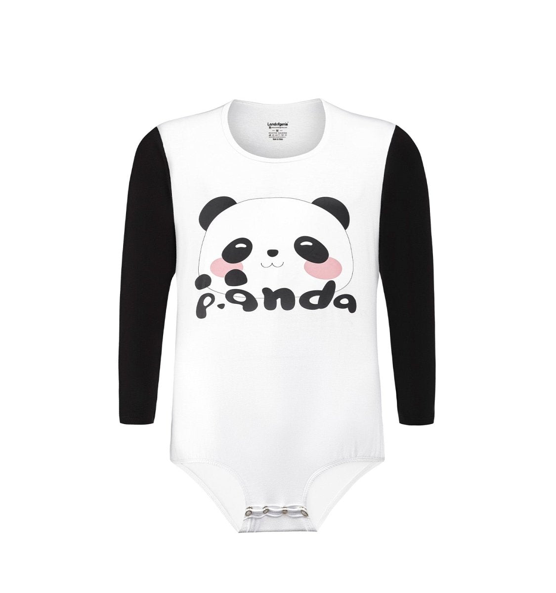 Landofgenie Long Sleeve Men Cotton Bodysuit - Panda - landofgenie