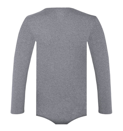 Landofgenie Long Sleeve Men Cotton Gray Bodysuit - landofgenie