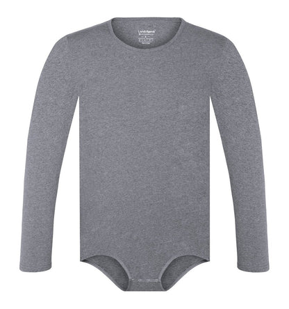 Landofgenie Long Sleeve Men Cotton Gray Bodysuit - landofgenie