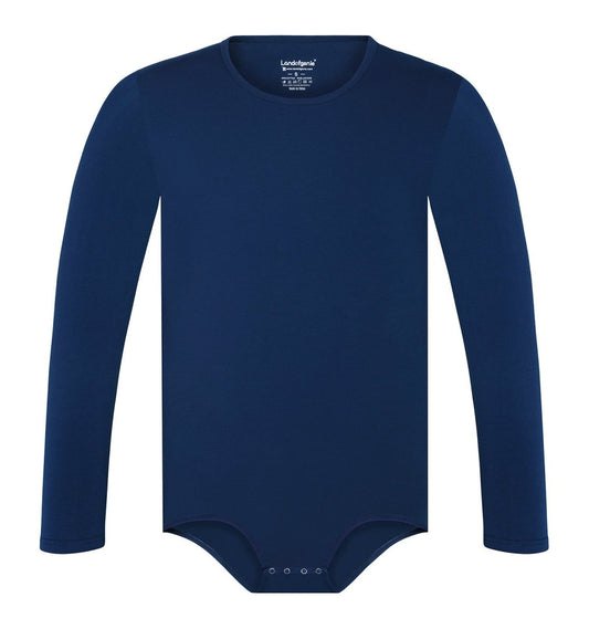 Landofgenie Long Sleeve Men Cotton Navy Bodysuit - landofgenie