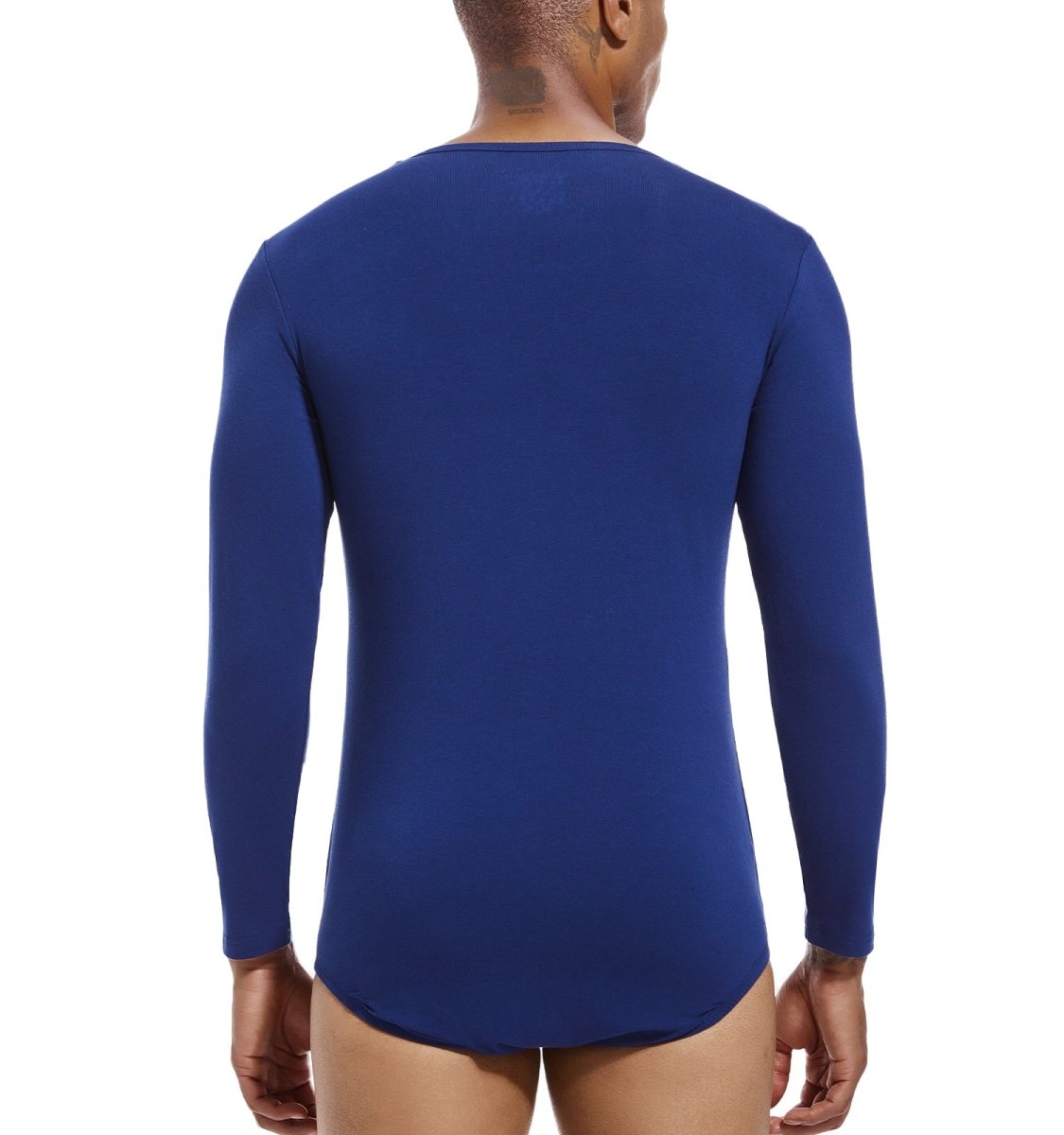 Landofgenie Long Sleeve Men Cotton Navy Bodysuit - landofgenie
