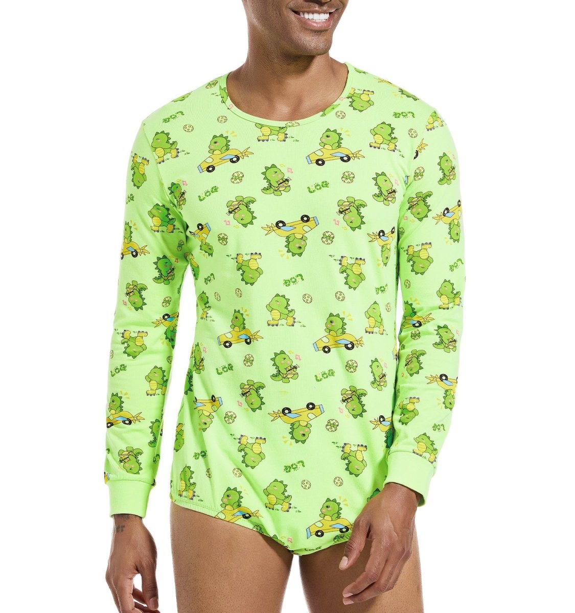 Landofgenie Long Sleeve Men Cotton Onesie - Dino - landofgenie