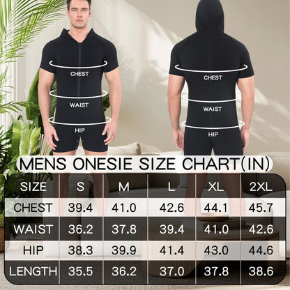 Landofgenie Men Basic Solid Hooded Onesie - Black Color - landofgenie