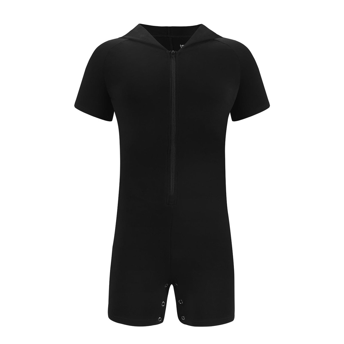 Landofgenie Men Basic Solid Hooded Onesie - Black Color - landofgenie