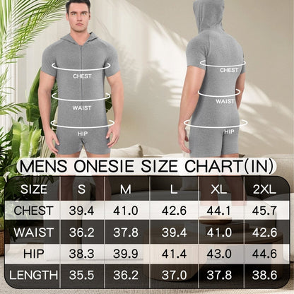 Landofgenie Men Basic Solid Hooded Onesie - Grey Color - landofgenie