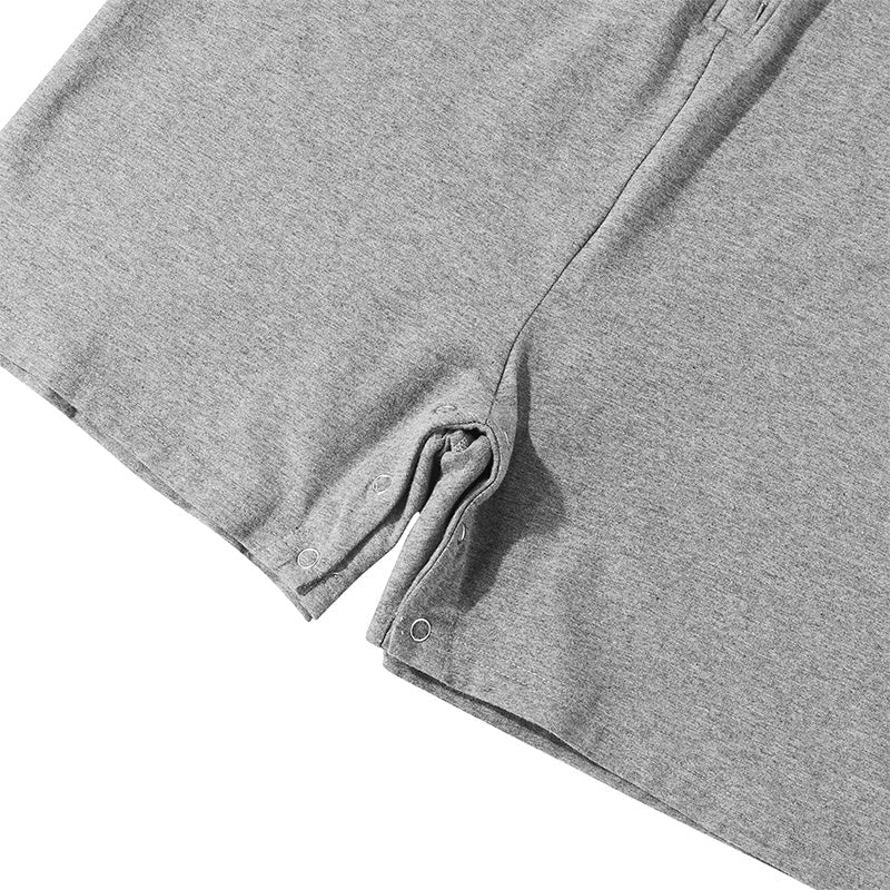 Landofgenie Men Basic Solid Hooded Onesie - Grey Color - landofgenie