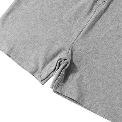 Landofgenie Men Basic Solid Hooded Onesie - Grey Color - landofgenie