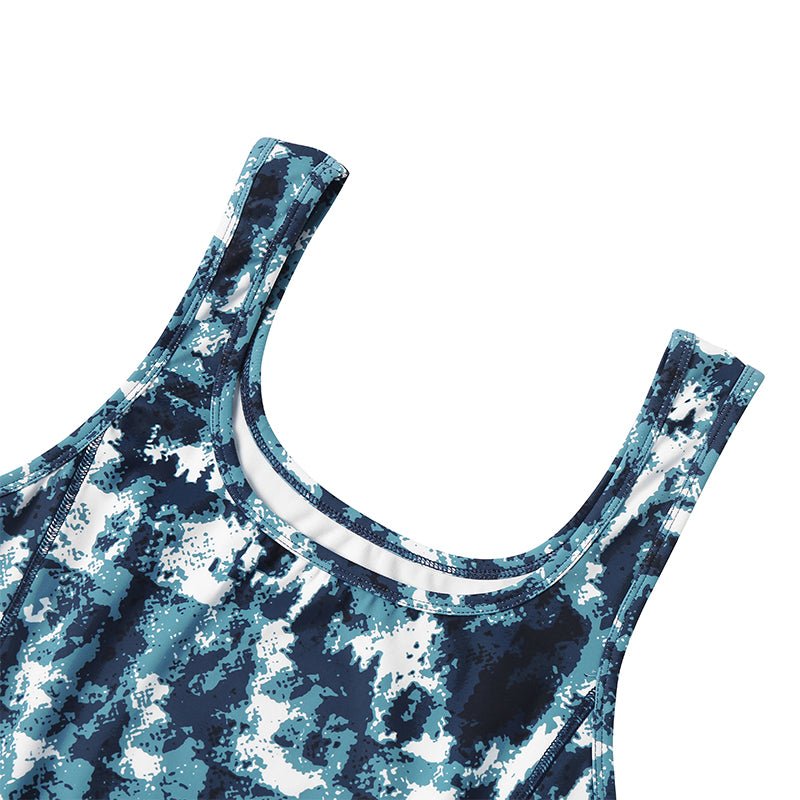 Landofgenie Men Camo Sleeveless Jumsuit - Camo Blue - landofgenie