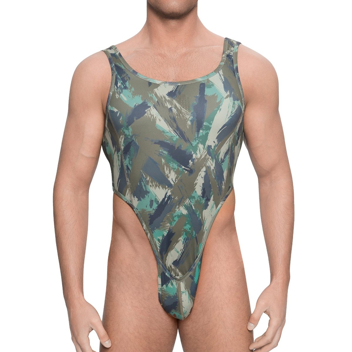 Landofgenie Men Camo Sleeveless Jumsuit - Camo Green - landofgenie
