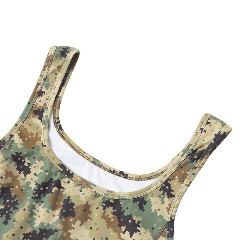 Landofgenie Men Camo Sleeveless Jumsuit - Camo Ochre - landofgenie