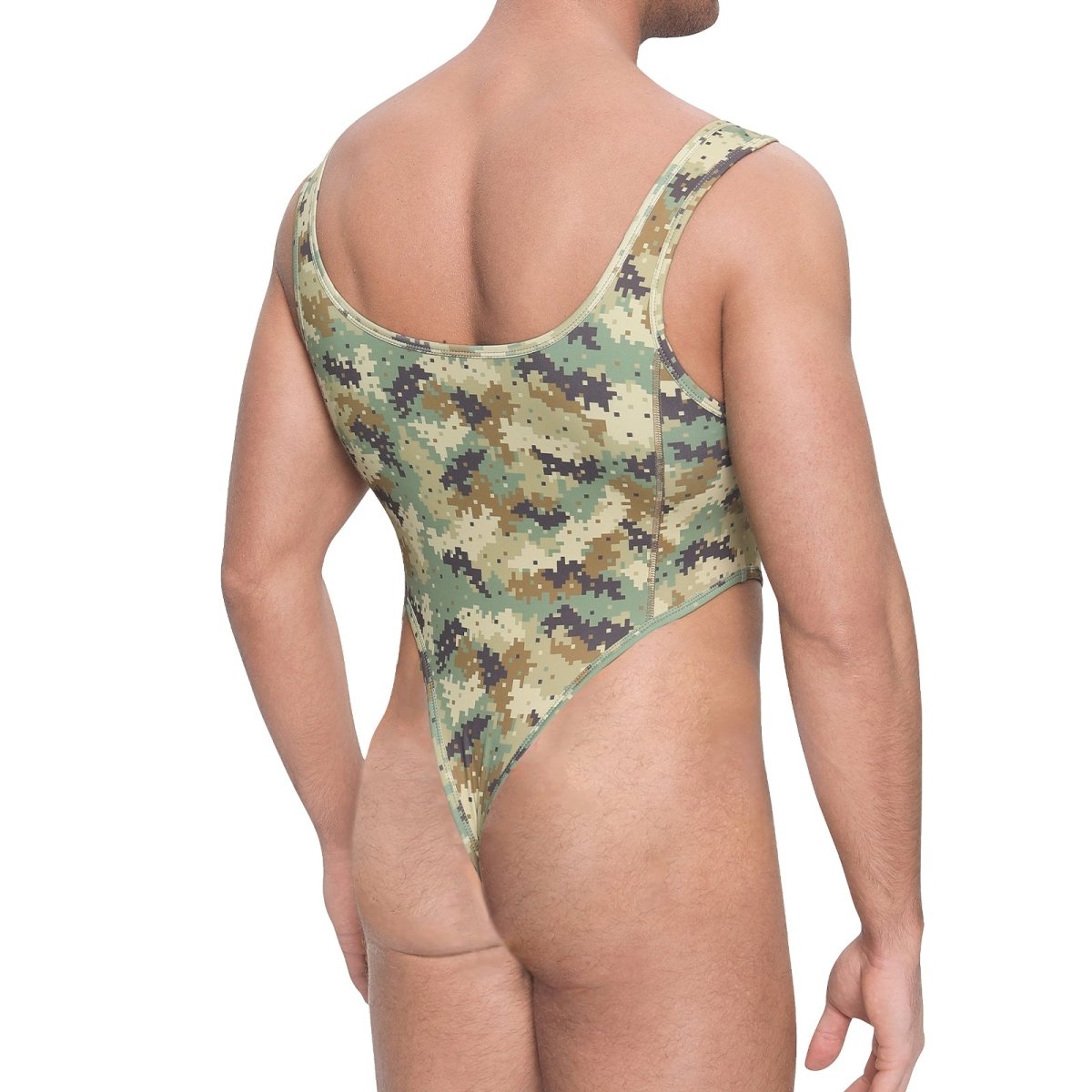 Landofgenie Men Camo Sleeveless Jumsuit - Camo Ochre - landofgenie