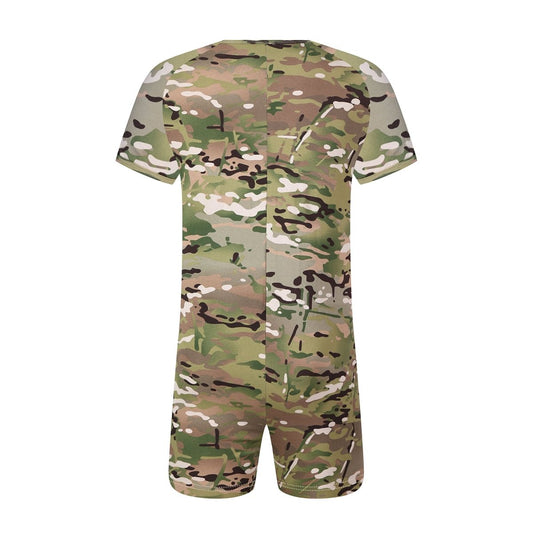 Landofgenie Men Camouflage Bodyuit with Zipper - Camo Green - landofgenie