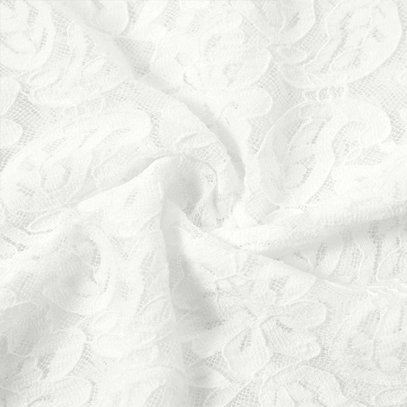 Landofgenie Men Lace Fabric Bodysuit Snap Crotch - Rose Lce White - landofgenie