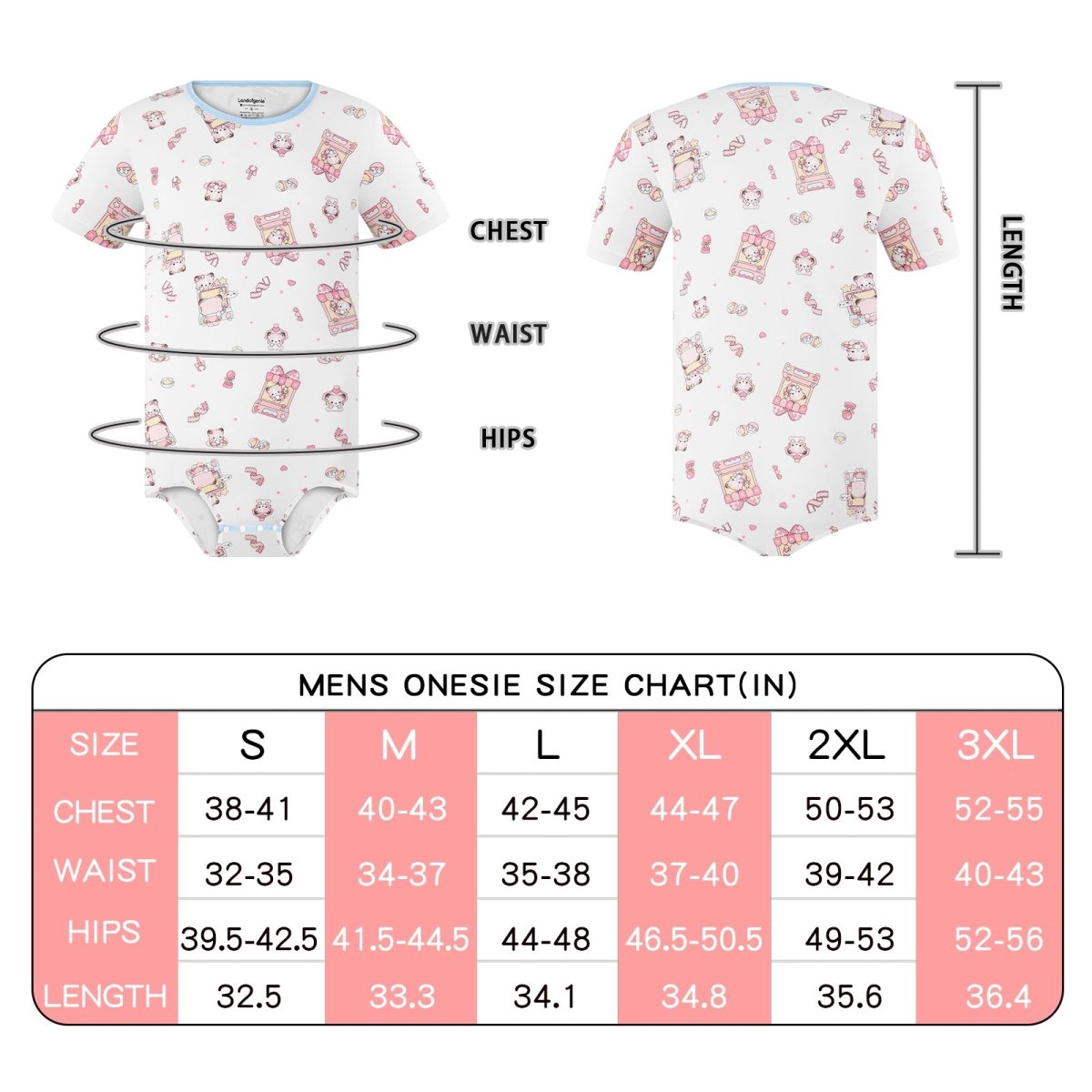 Landofgenie Men Print Onesie - Bear - landofgenie