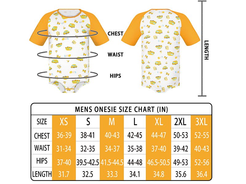 Landofgenie Men Print Onesie - Cartoon Car - landofgenie