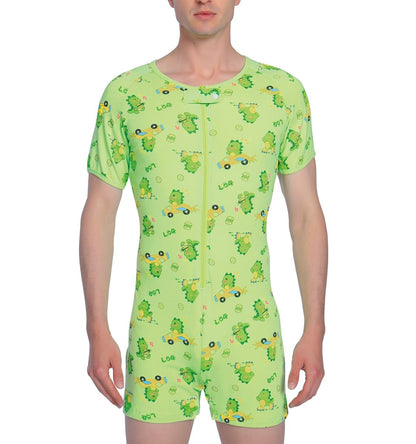 Landofgenie Men Print Onesie - Dino Print - landofgenie