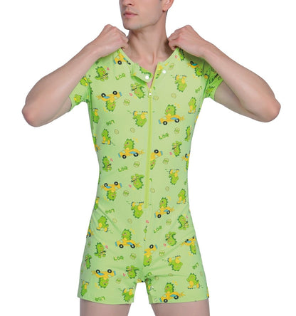 Landofgenie Men Print Onesie - Dino Print - landofgenie