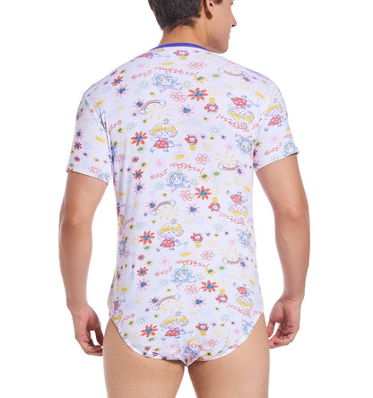 Landofgenie Men Print Onesie - Doodling Flower - landofgenie