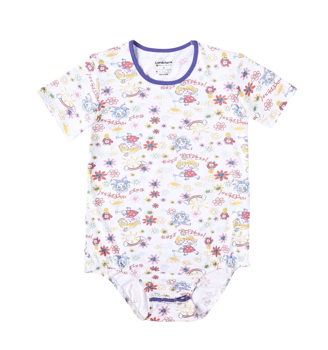 Landofgenie Men Print Onesie - Doodling Flower - landofgenie