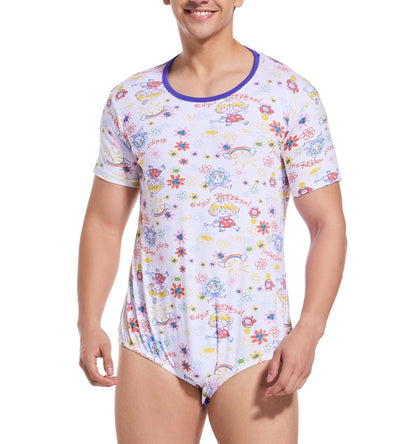 Landofgenie Men Print Onesie - Doodling Flower - landofgenie