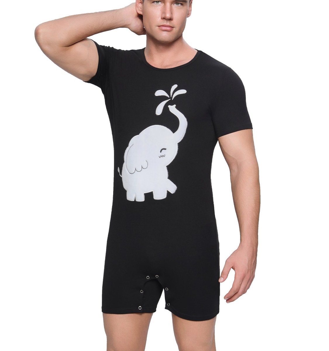 Landofgenie Men Print Onesie - Elephant - landofgenie