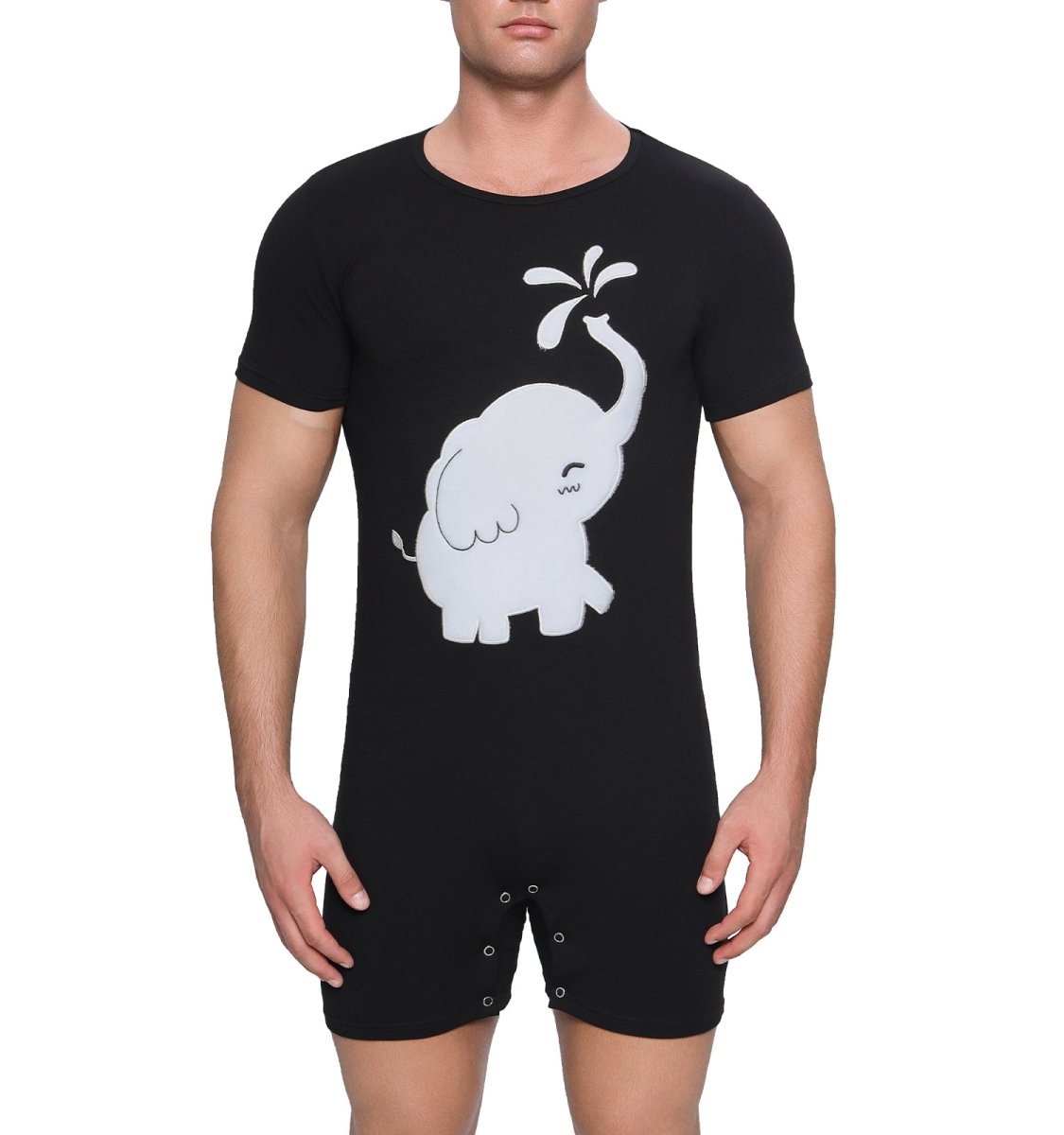 Landofgenie Men Print Onesie - Elephant - landofgenie