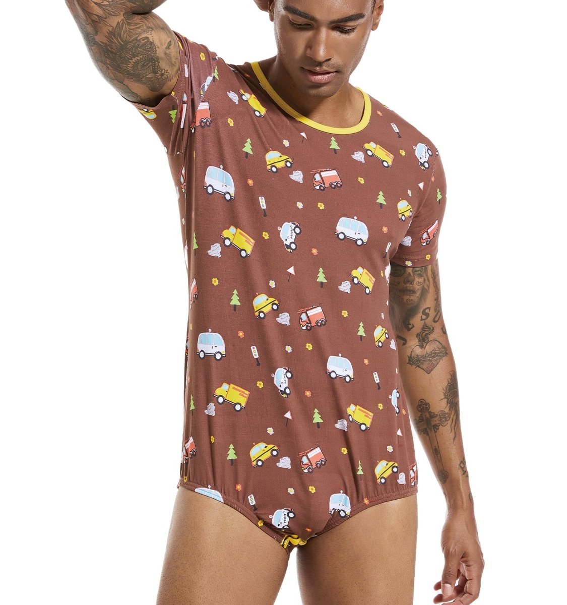 Landofgenie Men Print Onesie - Little Car - landofgenie