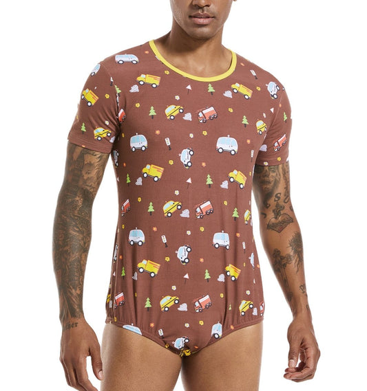 Landofgenie Men Print Onesie - Little Car - landofgenie