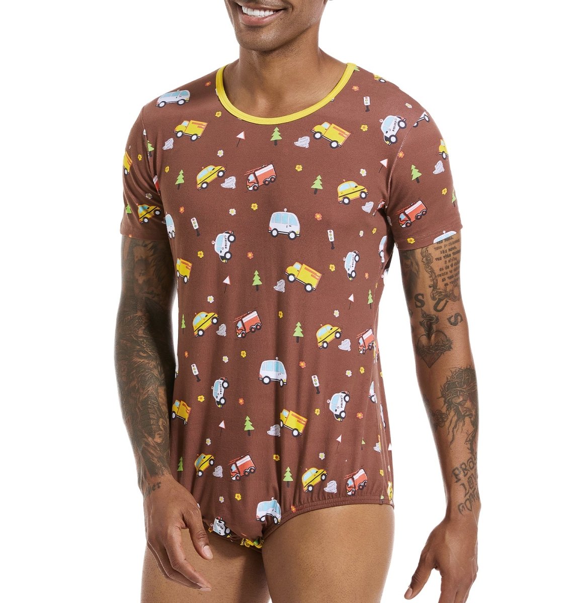 Landofgenie Men Print Onesie - Little Car - landofgenie