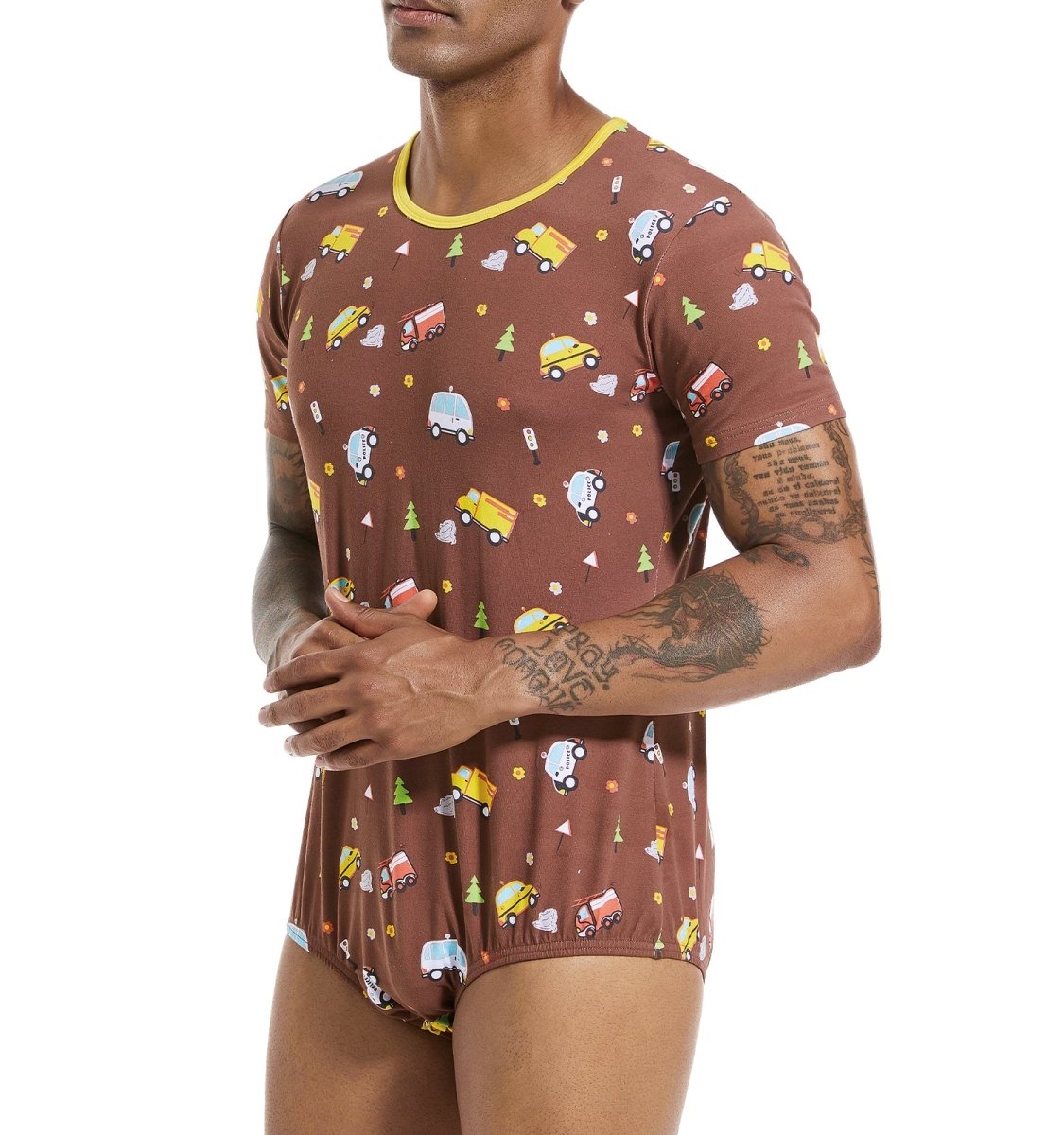 Landofgenie Men Print Onesie - Little Car - landofgenie