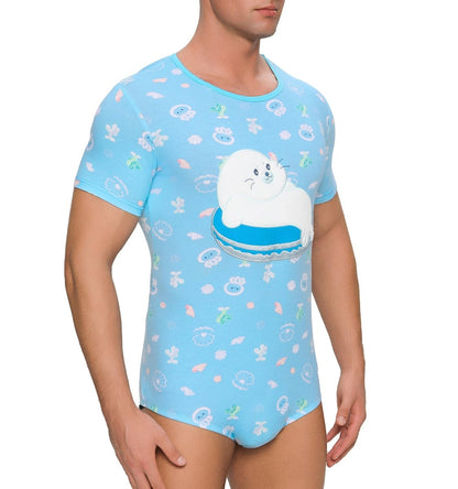 Landofgenie Men Print Onesie - Little Sea Lion - landofgenie