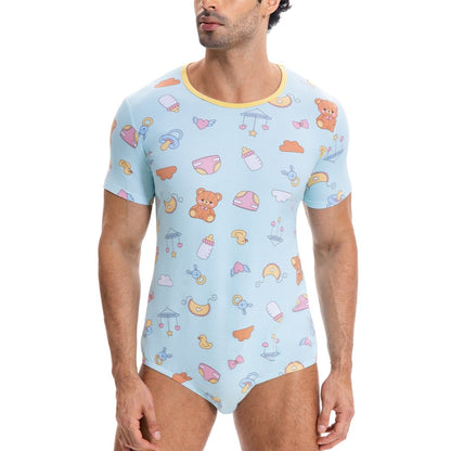 Landofgenie Men Print Onesie - Little Space - landofgenie