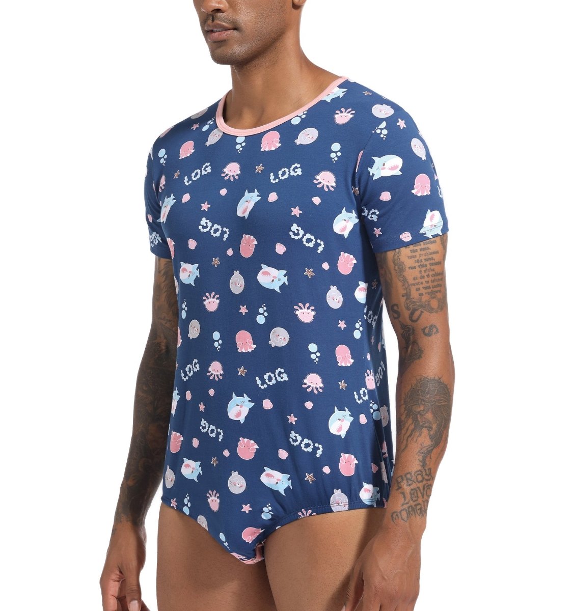 Landofgenie Men Print Onesie - Ocean - landofgenie