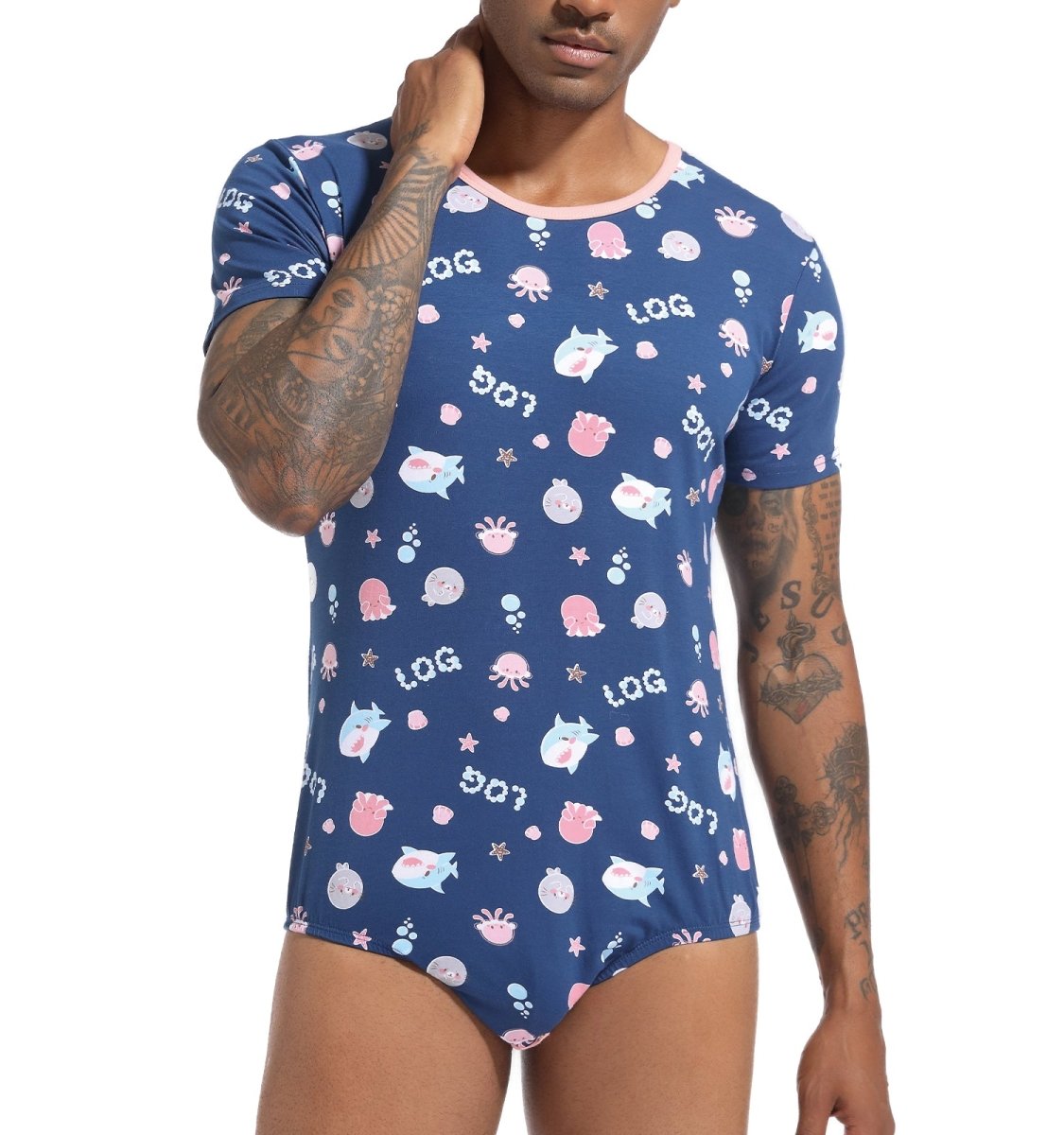 Landofgenie Men Print Onesie - Ocean - landofgenie