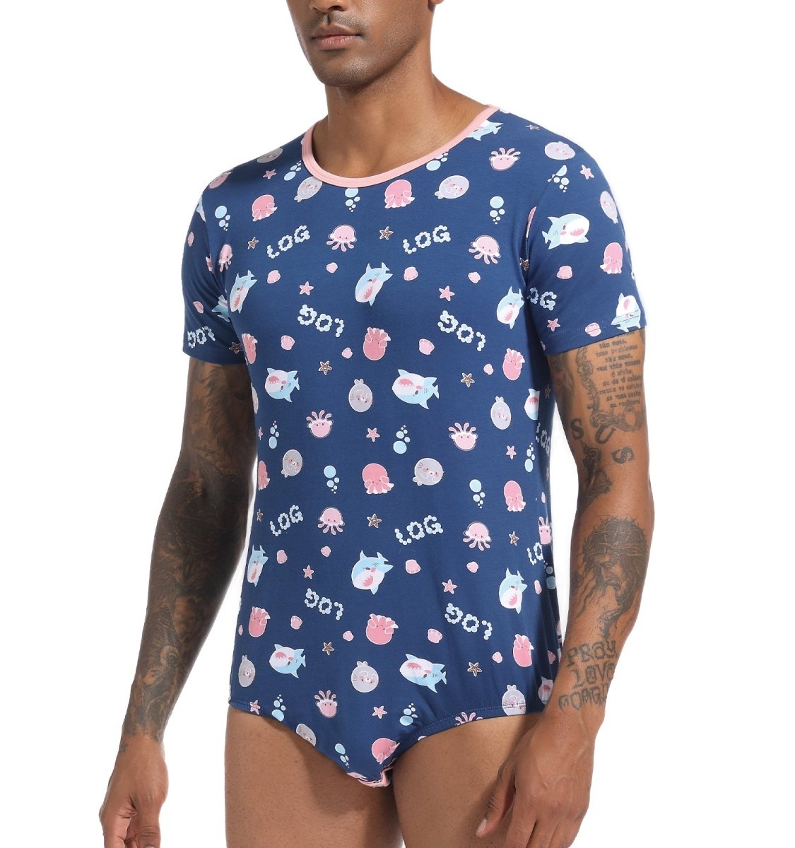 Landofgenie Men Print Onesie - Ocean - landofgenie