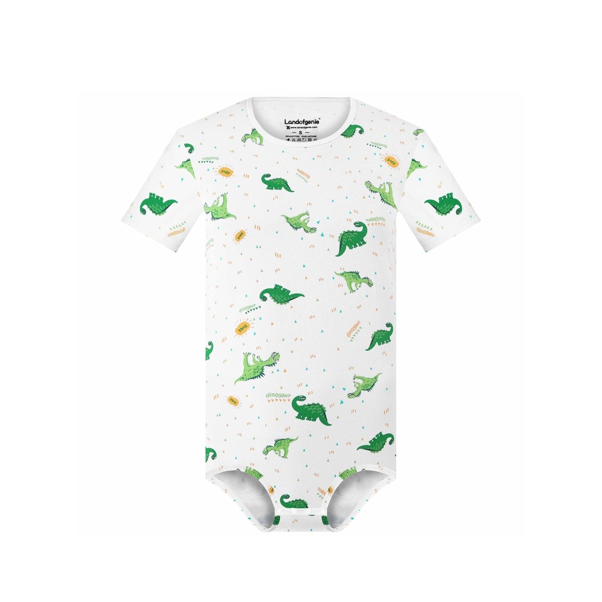 Landofgenie Men Print Onesie Snap Crotch - Ancient Dinosaurs - landofgenie