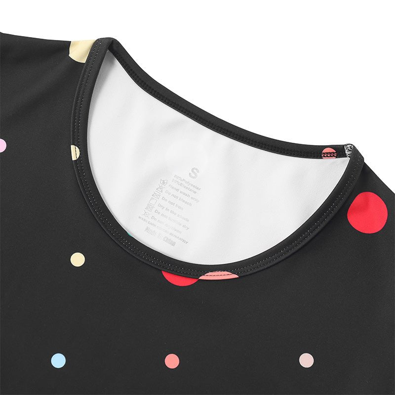 Landofgenie Men Print Onesie Snap Crotch - Black Polka dot - landofgenie