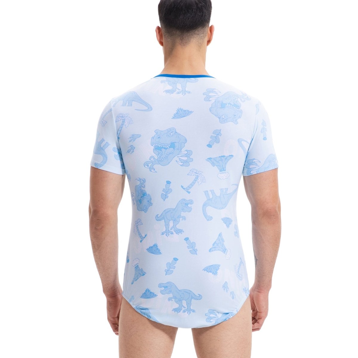 Landofgenie Men Print Onesie Snap Crotch - Dinosaur - landofgenie