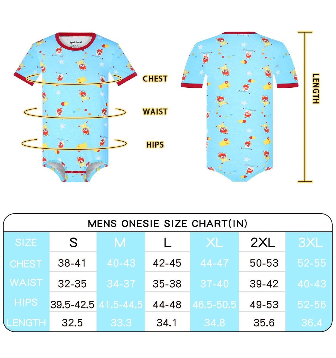 Landofgenie Men Print Onesie Snap Crotch - Joker - landofgenie