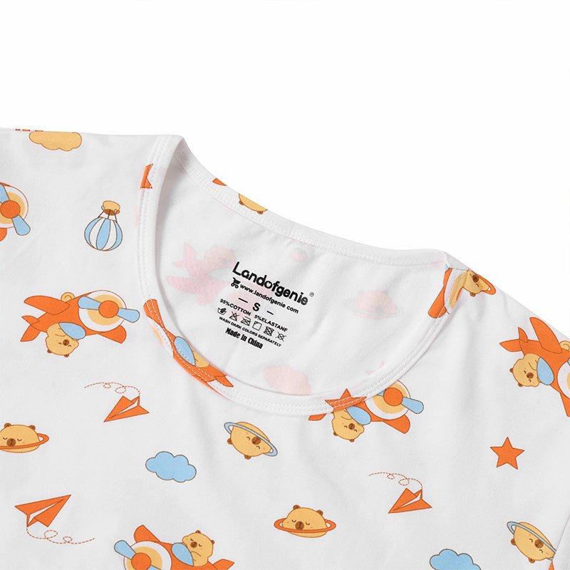 Landofgenie Men Print Onesie Snap Crotch - Kapibala - landofgenie