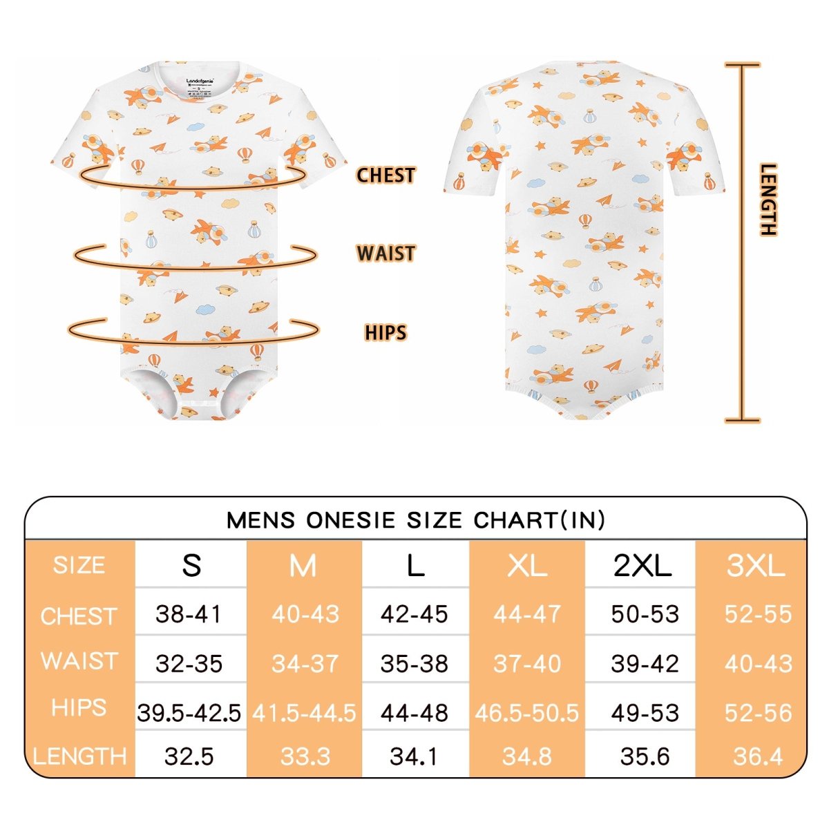 Landofgenie Men Print Onesie Snap Crotch - Kapibala - landofgenie