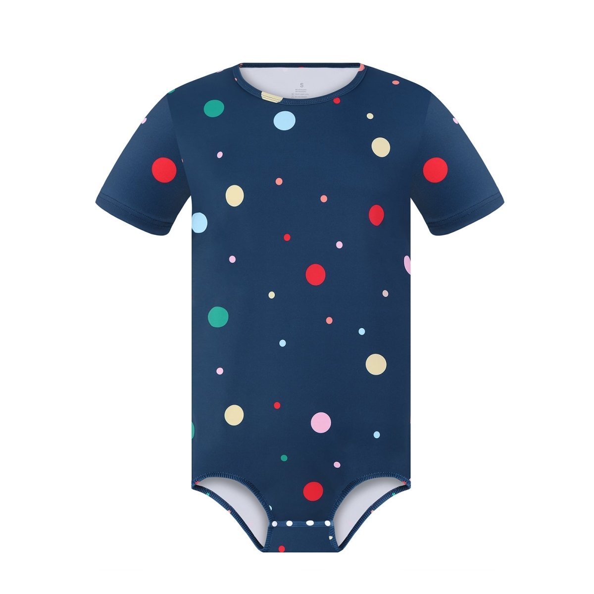 Landofgenie Men Print Onesie Snap Crotch - Navy Polka dot - landofgenie