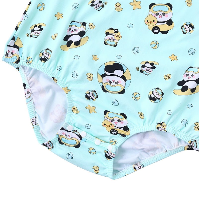 Landofgenie Men Print Onesie Snap Crotch - Panda - landofgenie