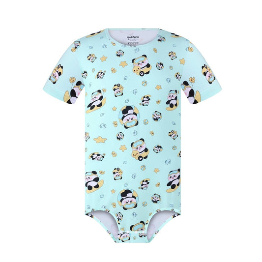 Landofgenie Men Print Onesie Snap Crotch - Panda - landofgenie