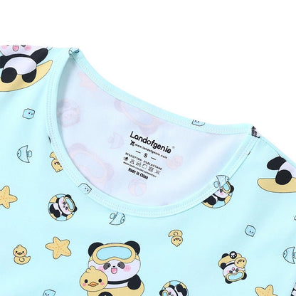 Landofgenie Men Print Onesie Snap Crotch - Panda - landofgenie