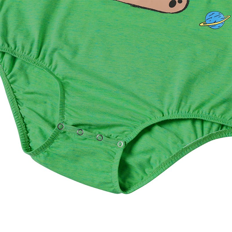 Landofgenie Men Print Onesie - Space Bear Green - landofgenie